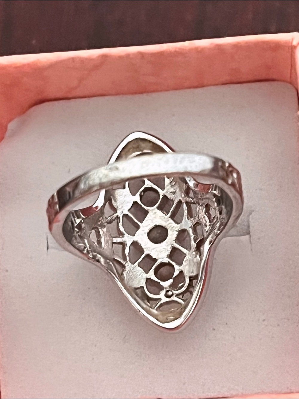Filigree Three-Stone 925 silver Ring - Picture 5 of 6